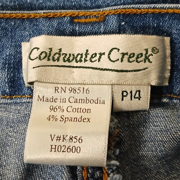 Coldwater Creek Vintage 90s Jeans 14P Mom Style High Rise Straight Blue Denim - Picture 7 of 8